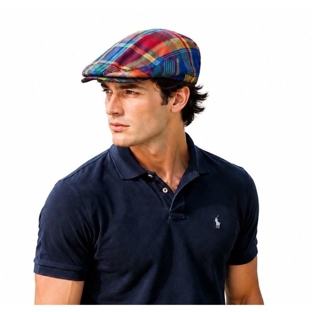 Polo Ralph Lauren Plaid Flat Cap Size Large Golf Preppy Heritage Caddie New Tags